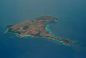 Vue aérienne de l'île.