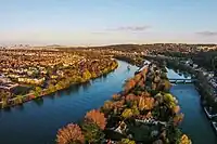 Ile de la Loge,  vue aérienne.