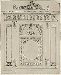 Dessin d'ornement (probablement projet de décoration pour l'Académie des sciences morales), Paris, musée Carnavalet.