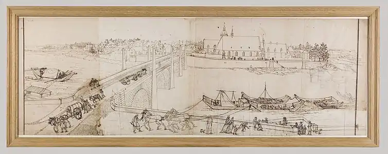 Scène pittoresque au pont de Chalon-sur-Saône, Paris, musée Carnavalet.