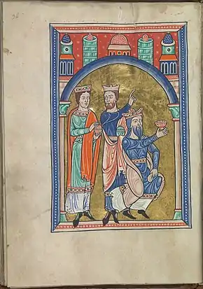 f17v : adoration du Christ par les Rois mages (1/2)