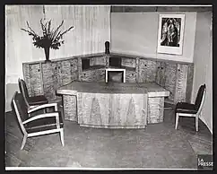 Inauguration du salon du meuble, 1944. Dessin de M. Henri Beaulac