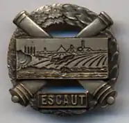 Insigne du Secteur fortifié de l'Escaut -1940 (2e modèle)