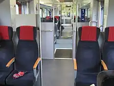 Compartiment 1re classe d'une voiture-pilote NPZ Domino.