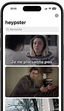 Interface de la version 5 sur iOS