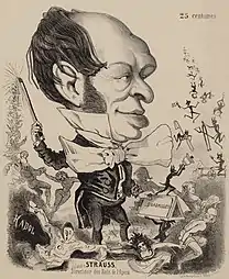Strauss, directeur des Bals de l'Opéra, lithographie.