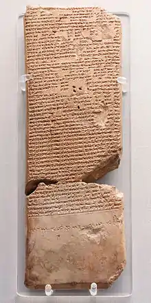 Copie de la version akkadienne du mythe de la Descente d'Ishtar aux Enfers, issue de la « Bibliothèque d'Assurbanipal » à Ninive, VIIe siècle av. J.-C. British Museum.