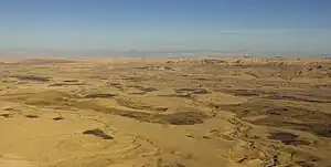 Vue aérienne du Makhtesh Ramon.