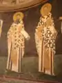 Fresque avec les Saints Babylas (à gauche) et Grégoire (à droite) (musée-église de Saint-Sauveur-in-Chora).