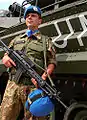 Un militaire italien durant la mission UNIFIL au Liban en 2007