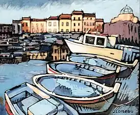 Bleus à Cassis (1996). (54 × 65 cm)