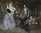 James Tissot, Portrait du marquis et de la marquise de Miramon et de leurs enfants (1865).