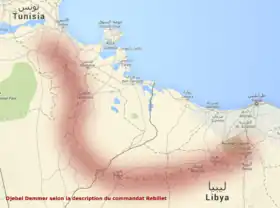 Localisation du djebel Demmer selon la description du commandant François Rebillet.