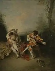 Antoine Watteau, La Surprise, vers 1718-1719.
