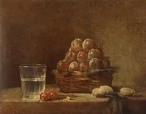 Jean Siméon Chardin, Le Panier de prunes, vers 1759, huile sur toile.