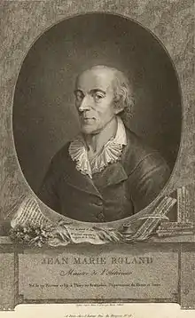 Jean-Marie Roland ministre de l'Intérieur (gravure originale, 1792)