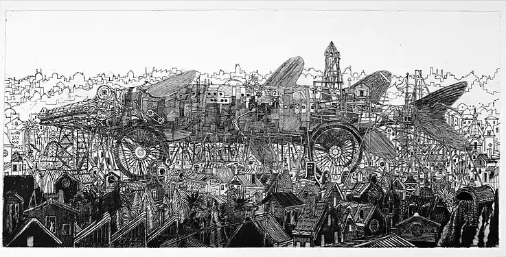 Jean Coulon, « Le brochet », burin.