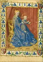 Miniature de la Vierge à l'Enfant, Getty f.1v