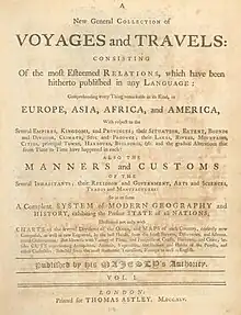 Page de titre de New Collection of Voyages and Travels, 1745
