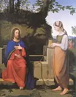 Le Christ et la Samaritaine au puits, Josef von Hempel (de) du mouvement nazaréen (1823), collection privée.