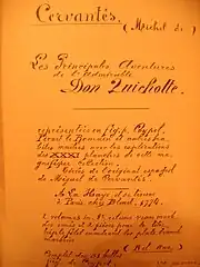 Fiche jaunie écrite à l'encre avec pleins et déliés. Belle écriture appliquée ancienne.