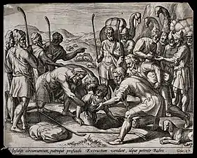 Joseph vendu par ses frères, Gravure de Gerard de Jode.