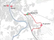 schéma de la boucle de l'aéroport qui se connecte à la LGV