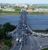 Vue du pont embouteillé en 2008.