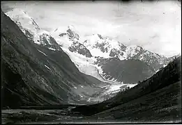 Le glacier entre le  30 juillet et 4 août 1895.
