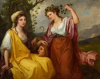Domenica Morghen en muse de la Tragédie et Maddalena Volpato en muse de la Comédie(Tragédie et Comédie)Angelica Kauffmann, 1791Musée national de Varsovie