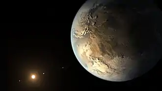 Vue d’artiste de la planète Kepler-186 f.