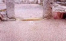 Maison de Kerkouane avec une mosaïque portant le signe dit de Tanit (fin du IVe -début du IIIe siècle av. J.-C.).