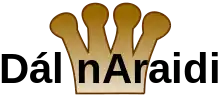 affiche d'une couronne royale en face duquelle c'est écrire King of Dál nAraidi
