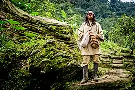 Shaman Kogi dans la Ciudad Perdida (Colombie).