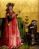 David et les trois vaillants, retable du Miroir du salut, Kunstmuseum (Bâle).