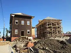 Construction de maisons en bois en août 2011.