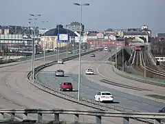Début de l'Itäväylä au pont de Kulosaari.