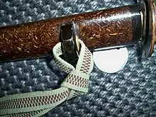 Nœud de galère, utilisé pour attacher le sageo à l'anneau du fourreau d'un katana.