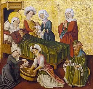 Panneau de la naissance de Jean le Baptiste, Kunstmuseum, Bâle.