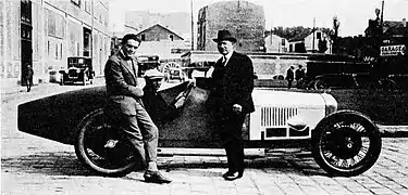 Avec Benoist, Divo au volant, et René Thomas, en 1925