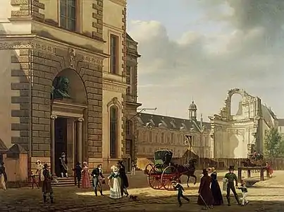 L'Entrée du musée du Louvre et les ruines de l'abside de Saint-Louis du Louvre (1822), Paris, musée Carnavalet.