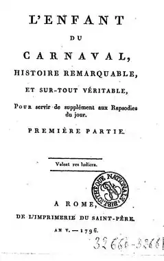 Image illustrative de l’article L'Enfant du carnaval (Pigault-Lebrun)