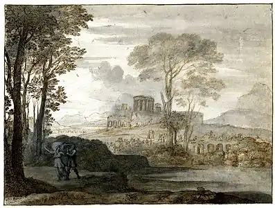 Paysage avec Jacob luttant avec l'Ange (Nuit), musée de l'Ermitage (voir tableau).
