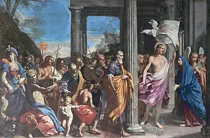 Le Christ ressuscité apparaissant à sa Mère avec les saints prophètes et patriarches, Lorenzo Pasinelli.