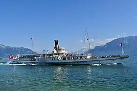 Le bateau CGN "La Suisse" au large de Cully en 2019