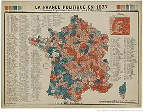 La France politique en 1876, albums industriels, Glück (voir lien vers numérisation originale dans Liens externes).