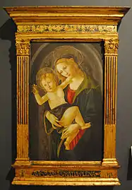 Sandro Botticelli et son atelier, La Vierge à l'Enfant dans une niche (es), 1476.