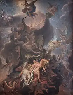 Charles Le Brun, La Chute des anges rebelles, avant 1685.