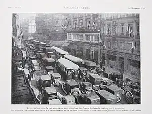 La rue Montmartre aux approches des grands boulevards en 1929.