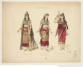 Lakmé (costumes pour l'Opéra-Comique, dessins de Stop, 1883).